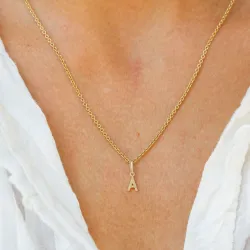 bokstav a anheng i 9 karat gull - My Letter