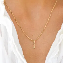 bokstav j anheng i 9 karat gull - My Letter