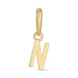 bokstav n anheng i 9 karat gull - My Letter
