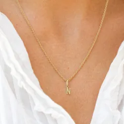 bokstav n anheng i 9 karat gull - My Letter