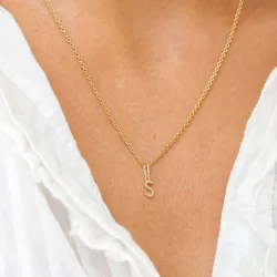 bokstav s anheng i 9 karat gull - My Letter