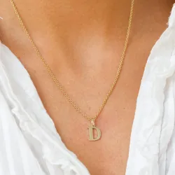 bokstav d anheng i 9 karat gull - My Letter