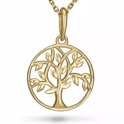 livets tre halskjede i forgylt sølv med anheng i 9 karat gull - Gold Collection