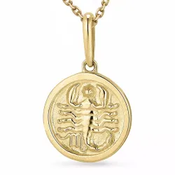 stjernetegn skorpionen halskjede i forgylt sølv med anheng i 9 karat gull - Gold Collection