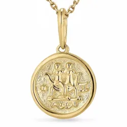 stjernetegn tvillingene halskjede i forgylt sølv med anheng i 9 karat gull - Gold Collection