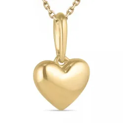 hjerte halskjede i forgylt sølv med anheng i 9 karat gull