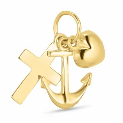 tro-håp-kjærlighet anheng i 14 karat gull