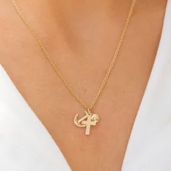 tro-håp-kjærlighet anheng i 14 karat gull