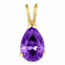 dråpe lilla anheng i 14 karat gull - Gold Collection