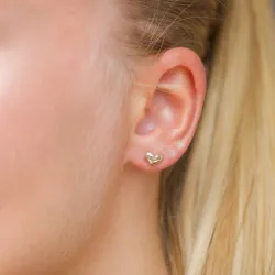 hjerte øredobber i 14 karat gull - Gold Collection