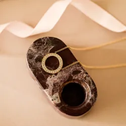 45 cm halskjede med anheng i 14 karat gull 0,504 ct