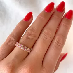 Elegant rosa safir diamantring i 14 karat gull 0,247 ct 0,969 ct