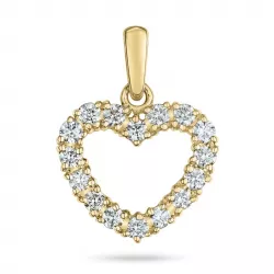 hjerte diamant anheng i 14 karat gull 0,516 ct
