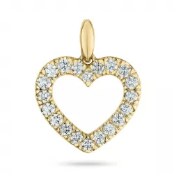 hjerte diamant anheng i 14 karat gull 0,50 ct