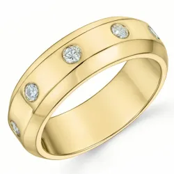 diamant ring i 14 karat gull 0,20 ct