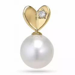 Perle diamantanheng i 14 karat gull 0,02 ct