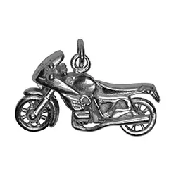 Motorsykkel anheng i rodinert sølv