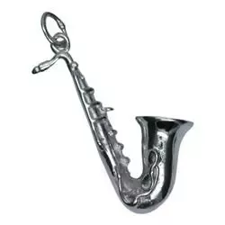 Saxofon anheng i sølv