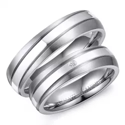 gifteringer i titanium og sølv
