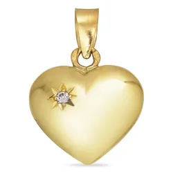 11,5 x 13,5 mm hjerte anheng i 8 karat - Amoré