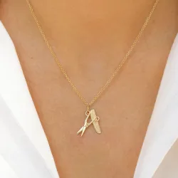 kam og saks gull anheng i 8 karat