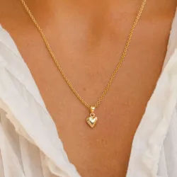 7 X 9 MM hjerte anheng i 14 karat gull - Amoré