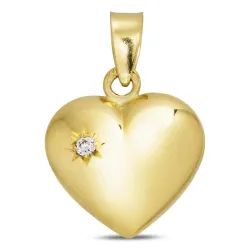 11,5 x 13 mm hjerte anheng i 14 karat gull - Amoré