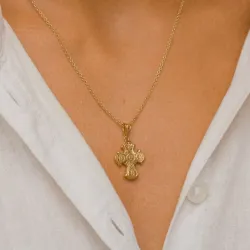 15 x 27 mm dagmarkors i forgylt sølv - Amoré