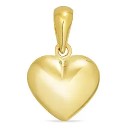 12 x 13 mm hjerte anheng i 14 karat gull - Amoré