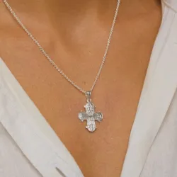 18 x 30 mm dagmarkors med fadervår i sølv - Amoré