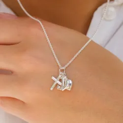 tro-håp-kjærlighet anheng i sølv - Amoré