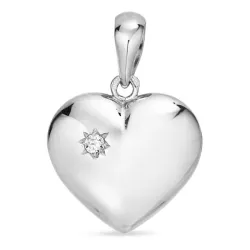 15,5 x 15,5 mm hjerte anheng i sølv - Amoré