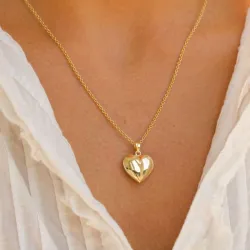 15 x 16 mm hjerte anheng i 8 karat - Amoré