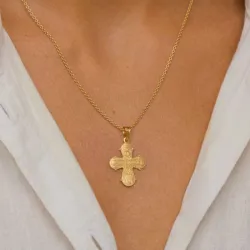 18 x 30 mm dagmarkors i forgylt sølv - Amoré