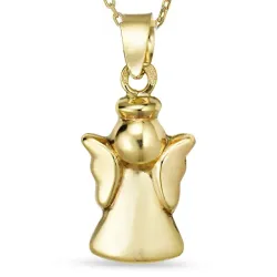 engel halskjede i forgylt sølv med anheng i 8 karat - Gold Collection