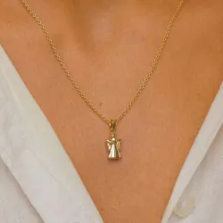 engel halskjede i forgylt sølv med anheng i 8 karat - Gold Collection