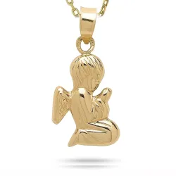 engel halskjede i forgylt sølv med anheng i 8 karat - Gold Collection