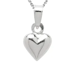 hjerte halskjede i sølv med anheng i sølv - Amoré