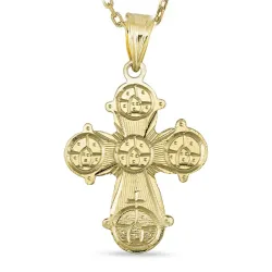 dagmarkors halskjede i forgylt sølv med anheng i 14 karat gull - Amoré