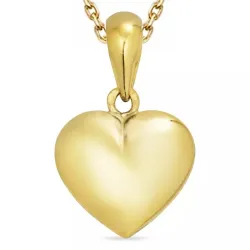 hjerte halskjede i forgylt sølv med anheng i 8 karat - Amoré