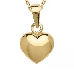 hjerte halskjede i forgylt sølv med anheng i 8 karat - Amoré
