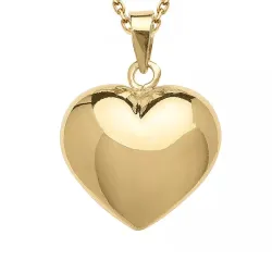 hjerte halskjede i forgylt sølv med anheng i 8 karat - Amoré
