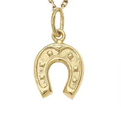 hestesko halskjede i forgylt sølv med anheng i 8 karat - Gold Collection