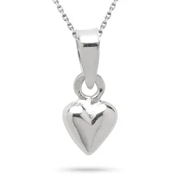 hjerte halskjede i sølv med anheng i sølv - Amoré