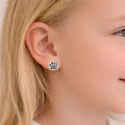 pote grå krystall øredobber i sølv - Little Ones