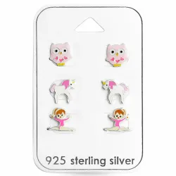 emalje øredobber i sølv - Little Ones