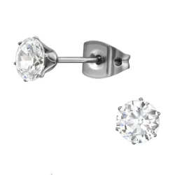 5 mm zirkon ørestikker i titanium