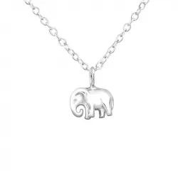 Elefant halskjede med anheng i sølv