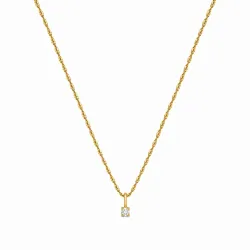 lab grown diamant anheng med halskjede i 925 karat forgylt sølv 0,035 ct