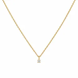 lab grown diamant anheng med halskjede i 925 karat forgylt sølv 0,062 ct